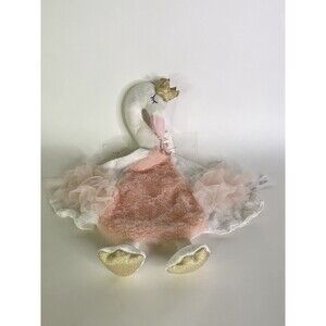 Mon Ami Selene Swan Lovey Muslin Sherpa Security Blanket Blankie Plush NEW
